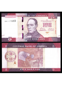 LIBERIA 5 Dollars 2016 Fior di Stampa